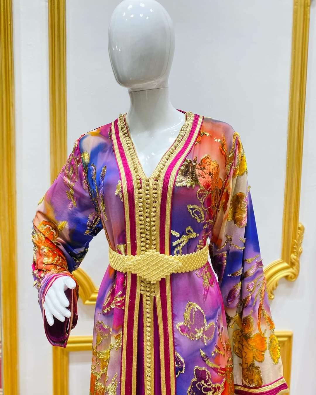 Takchita Kaftan Dress for Women with Embroidered Lace Mother & Daughter Set
