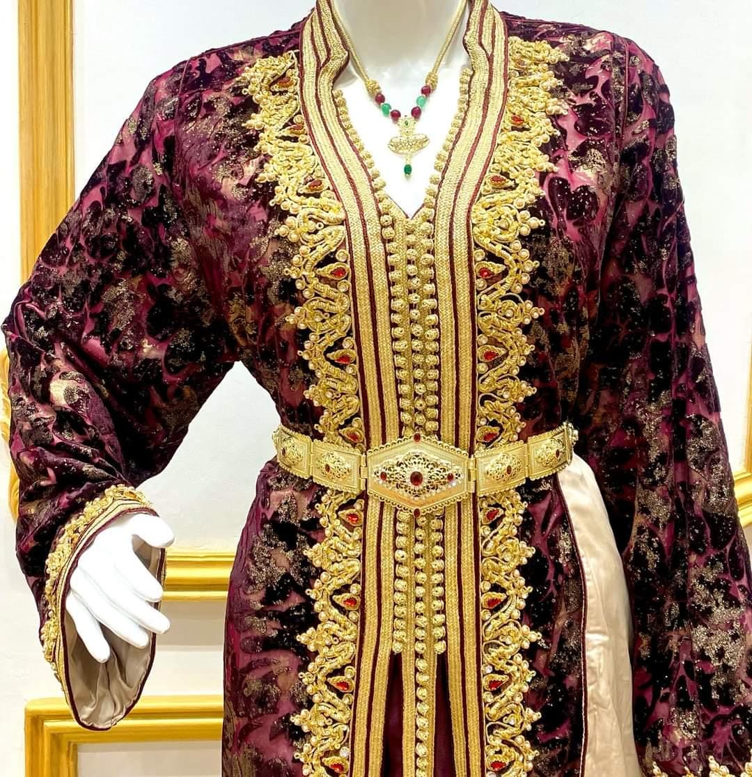 Moroccan Takchita Caftan Partywear Black Gown Mother + Daughter Combo Set