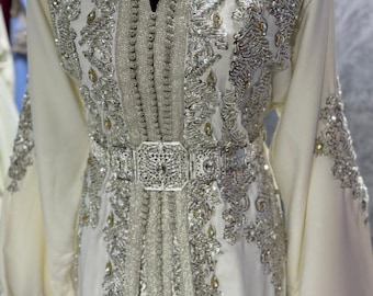 Elegant Moroccan Caftan Dress, Takchita for Women, Bridal Dress, Moroccan Handmade Embroidered Dress, Wedding Dress - Nikkah Takchita Henna