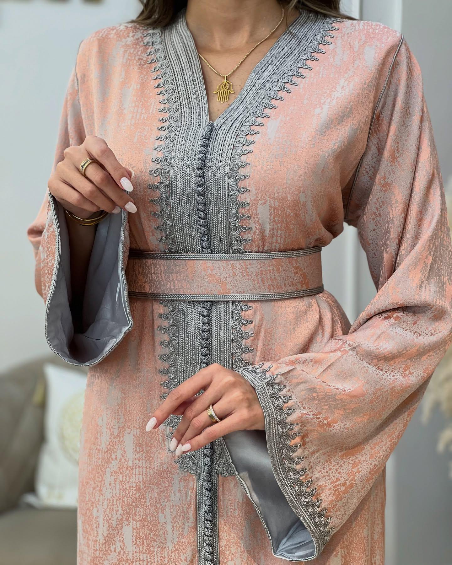 Kamkha Moroccan Caftan Wedding Dress – Personalized Takchita, Handcrafted kaftan with Exquisite Embroidery - Custom made Nikah Dress