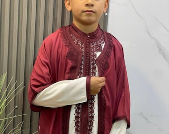 Moroccan Boys Traditional Outfit, Boys Jabador  Djellaba Set, Moroccan Kaftan for Kids, Eid Wedding & Special Occasion - Collection Ramadan