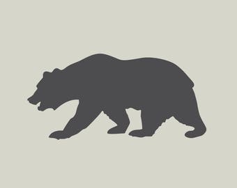 Bear stencil. Bear silhouette. Adhesive vinyl stencil. (ref 202)