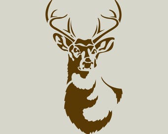 deer deer stencil deer drawing deer head ref 408 etsy