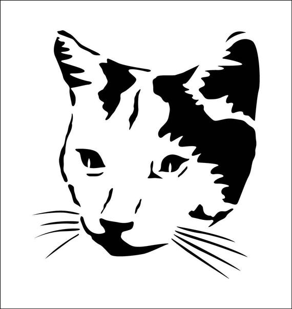 Pochoir Tete De Chat Pochoir Chat Ref 510 Etsy Canada