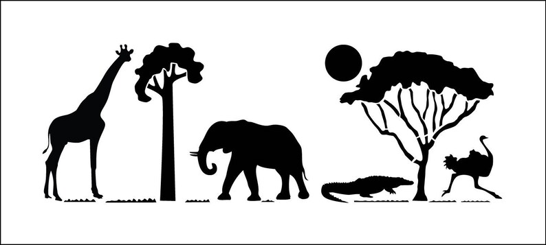 safari stencil stenciled in africa stencil animals from