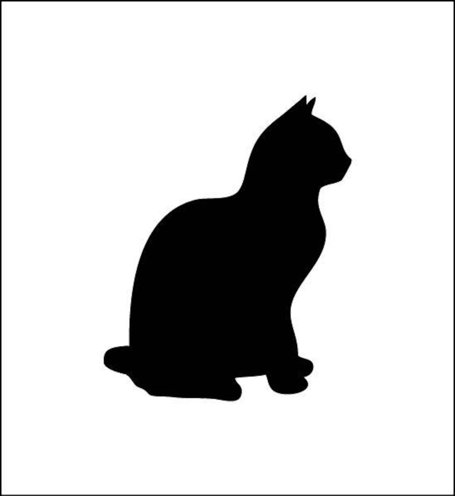 Schablone Katze. Katze-Silhouette. Selbstklebende Schablone | Etsy