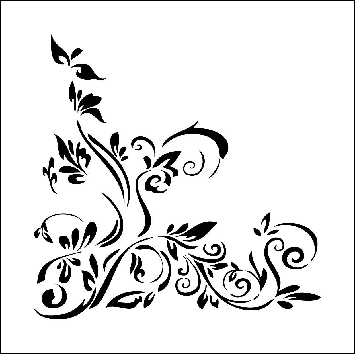 Floral Pattern. Stencil Floral Pattern. (ref 387) Adhesive Vinyl