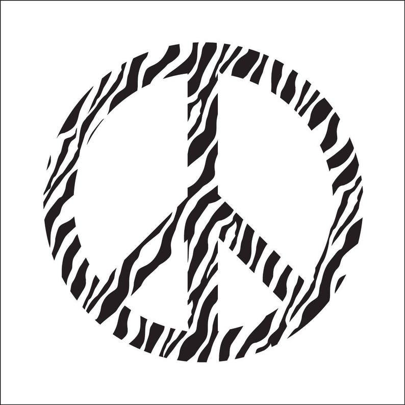 Stencil peace and love. Zebra stencil. ref 575 image 2