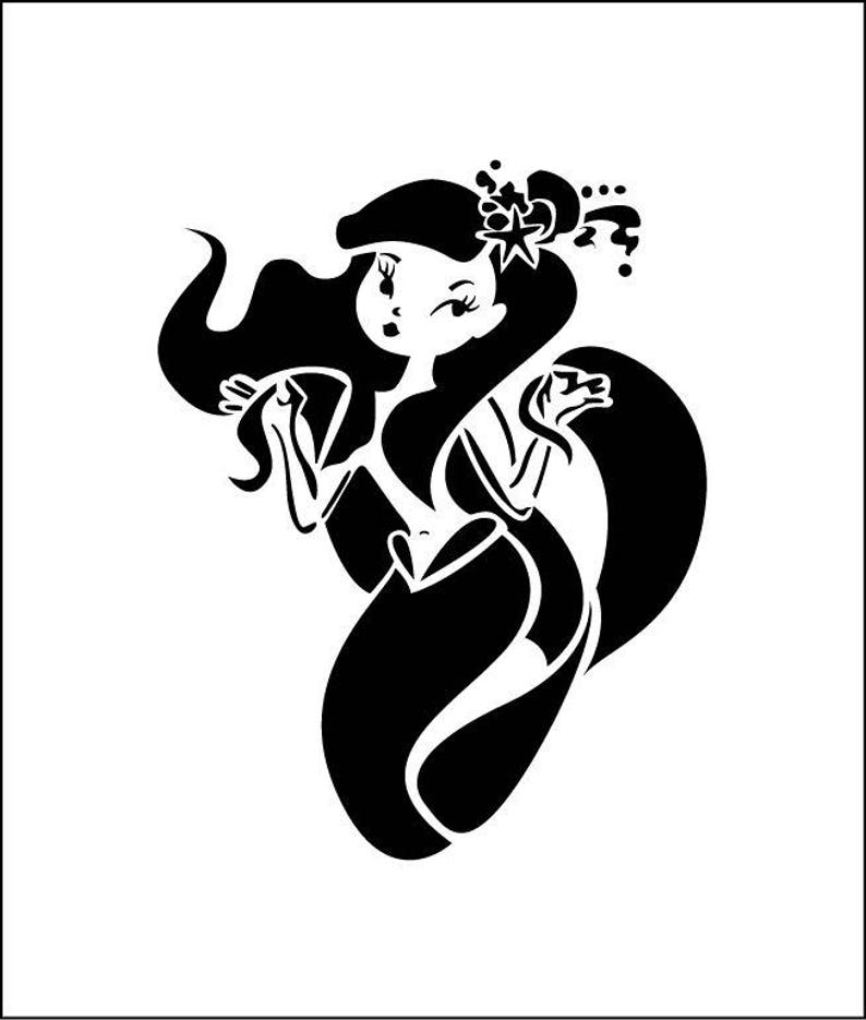 mermaid stencil mermaid design adhesive vinyl stencil ref etsy