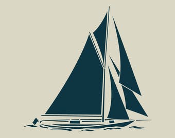 Sailboat. Boat. Adhesive vinyl stencil (ref 203)