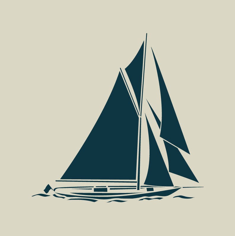 Voilier. Bateau. Pochoir en vinyle adhésif ref 203 image 1
