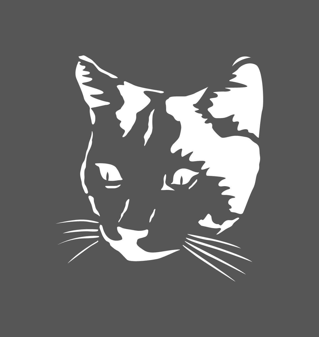 Cat Head stencil. Stenciled cat ref 510 Etsy