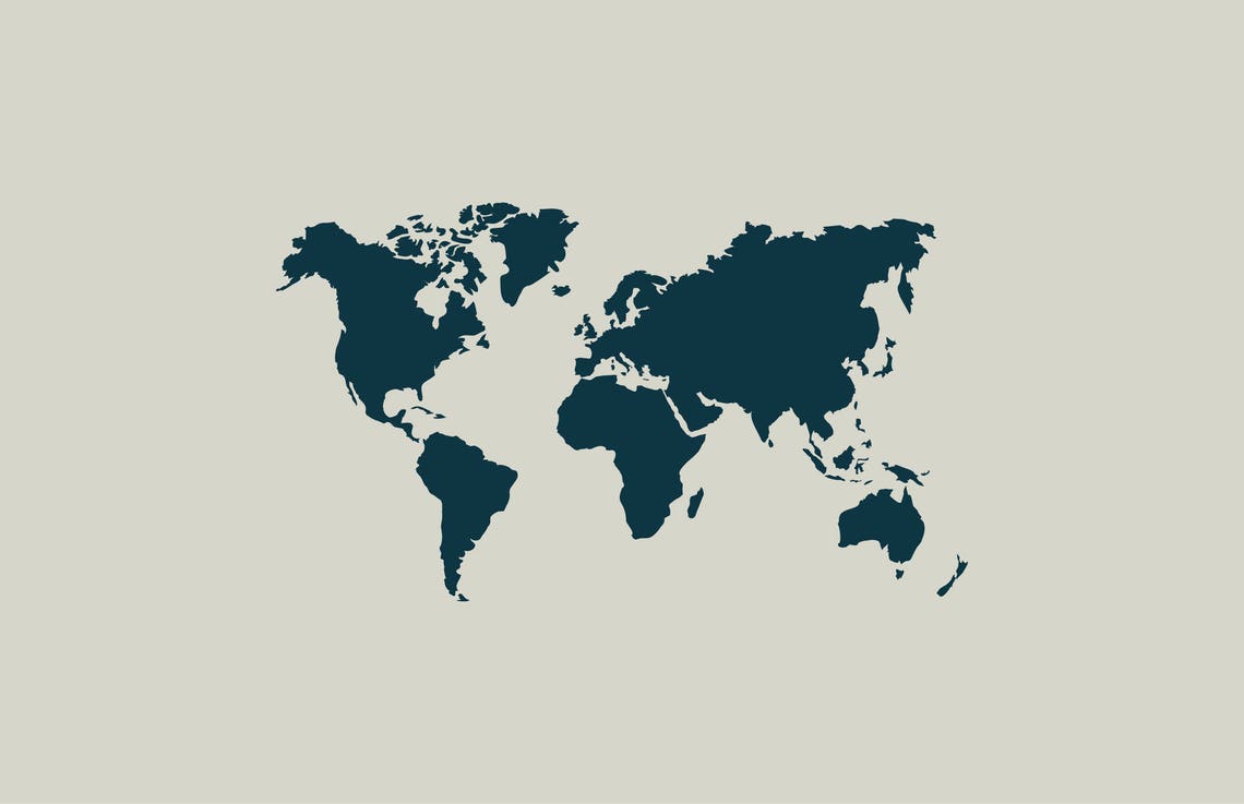 World map stencil. World map. Stencil of the world ref 410 Etsy