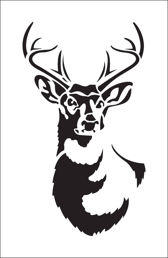 DEER HEAD STENCILS SET OF 2 NOT REUSABLE MADE OF VINYL BUY 1 GET 1 FREE NEW