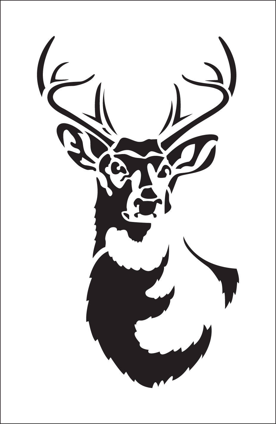deer-deer-stencil-deer-drawing-deer-head-ref-344-etsy-israel