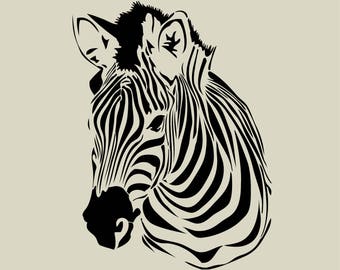 Stencilled Zebra in adhesive vinyl (ref 151)