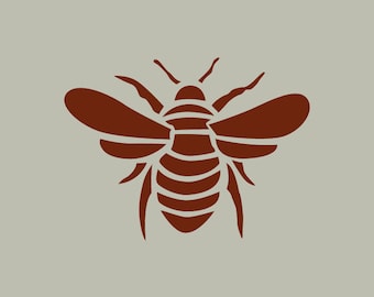 Bee. Satin stitch. Adhesive vinyl stencil. (ref 209)