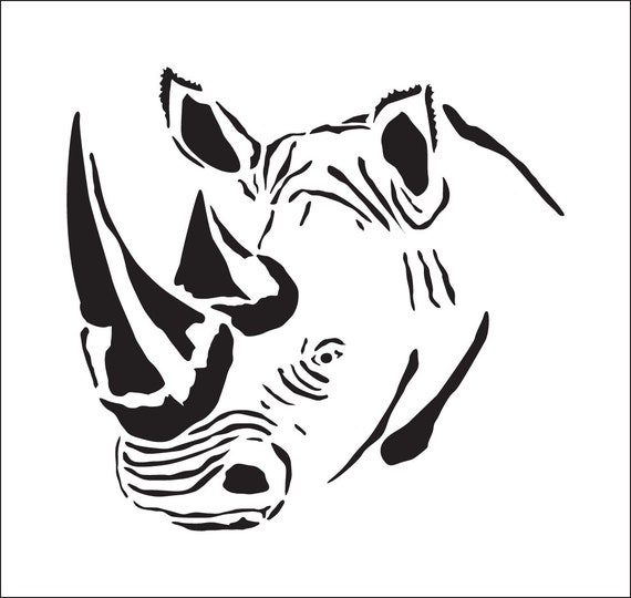 Rhino Head Stencil in Adhesive Vinyl (ref 877) - Etsy