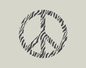 Stencil peace and love. Zebra stencil. (ref 575)