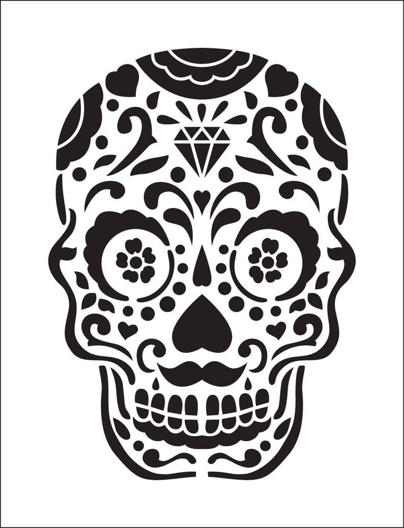 Pochoirs Tete De Mort Pochoir tête mexicaine. Tête de mort mexicaine ref 543 | Etsy