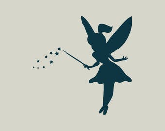 Fairy. Fairy stencil. Fairy silhouette (ref 294)