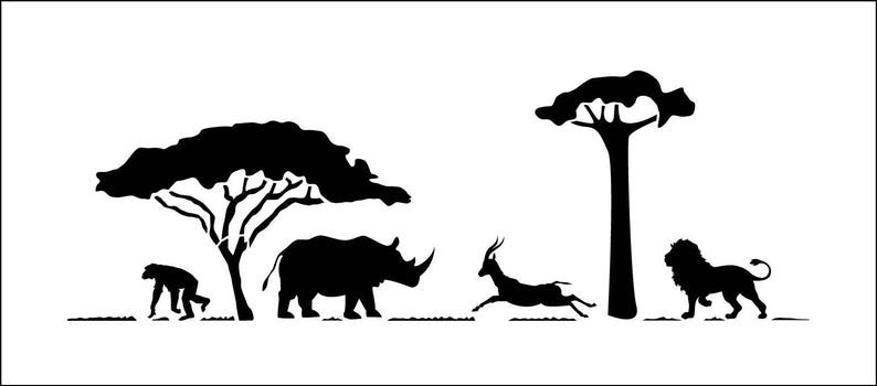 safari stencil stencil africa african animal stencil etsy