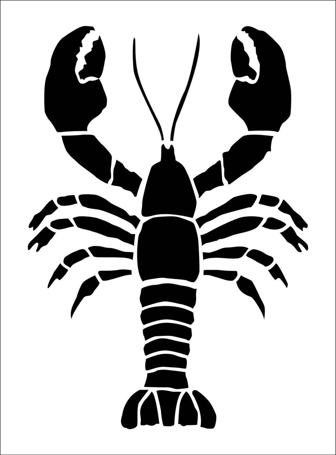 Lobster Stencil. Lobster Drawing ref 347 GM Etsy