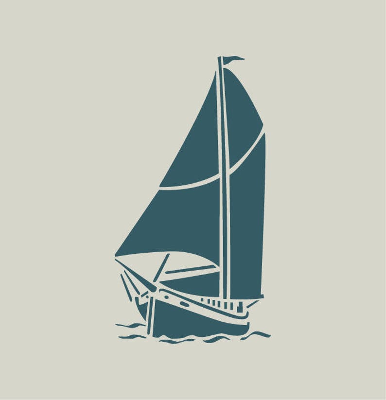Sailboat. Boat. Adhesive vinyl stencil ref 188 | Etsy