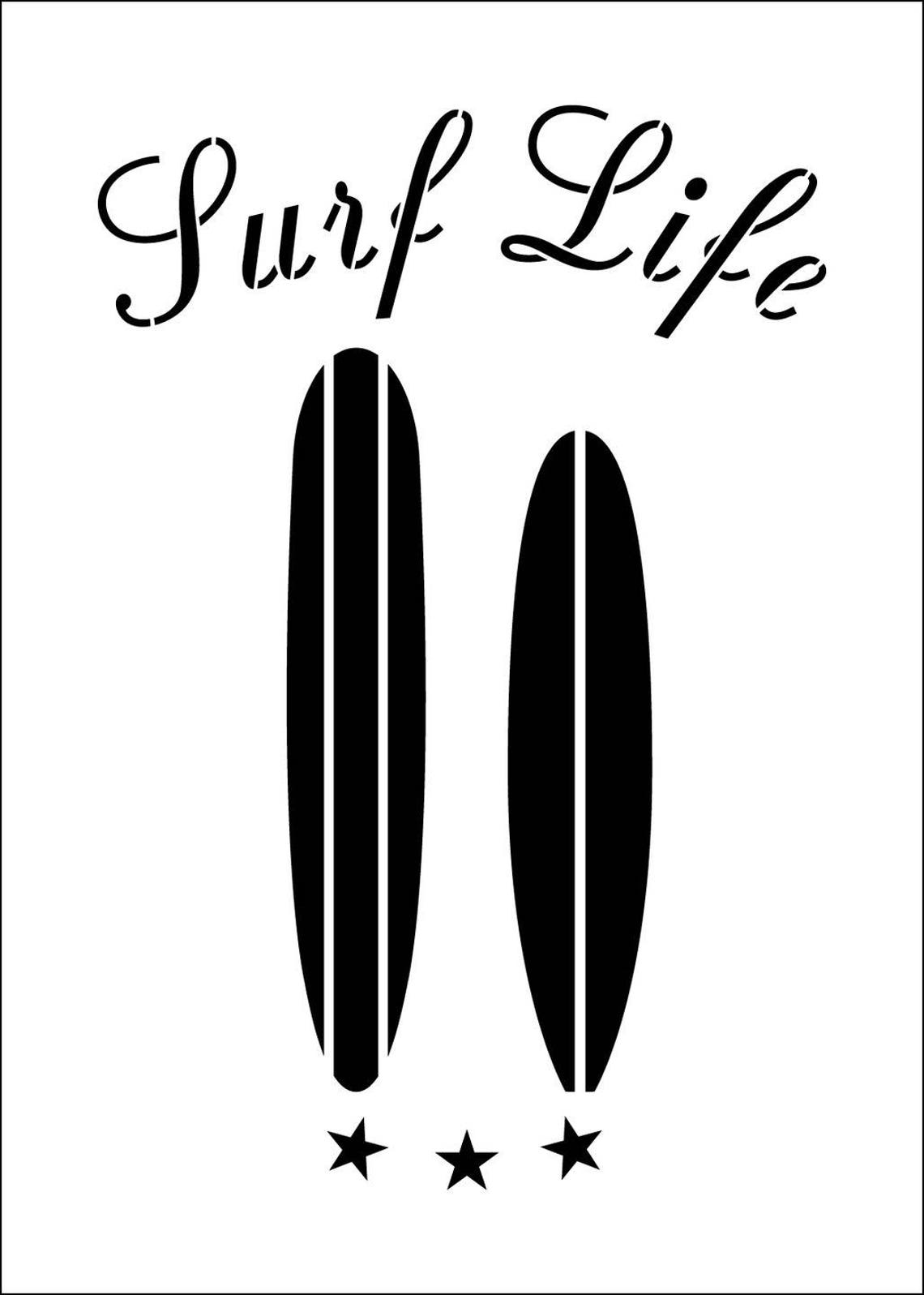 Surfing Stencil. Stencil Surfboard ref 693 - Etsy