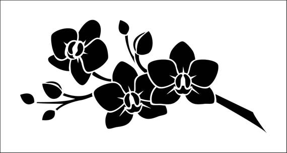 Orchid. Orchid Stencil. ref 379 Adhesive Vinyl Stencil - Etsy Finland