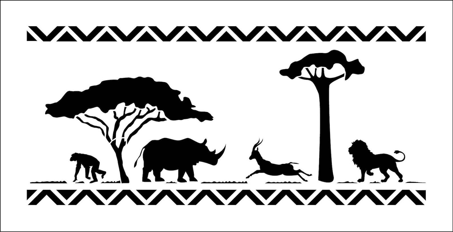 Safari stencil. Stenciled in Africa. Stencil animals from Etsy