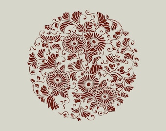 Stencil floral pattern. Katagami (ref 615)
