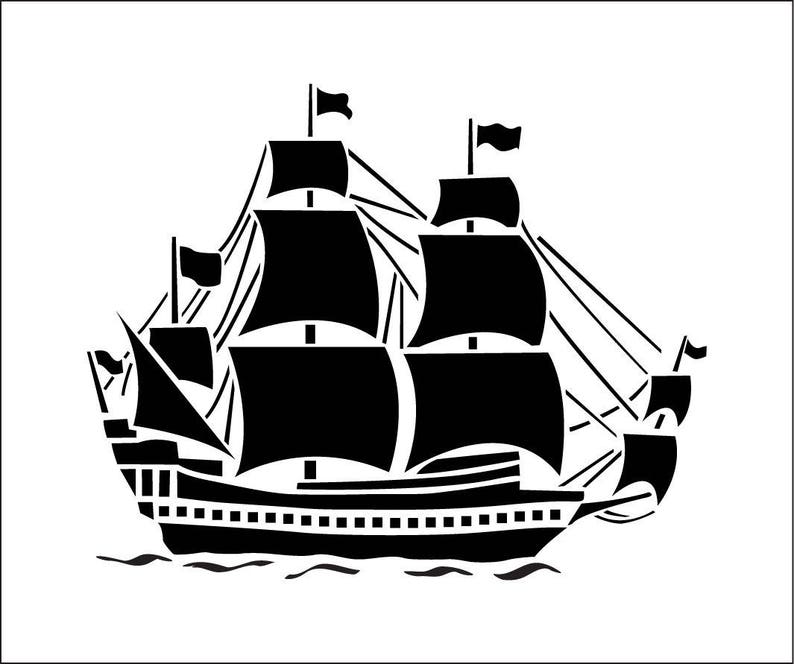 Sailboat. Boat. Boat stencil. Ref 357 adhesive vinyl stencil Etsy