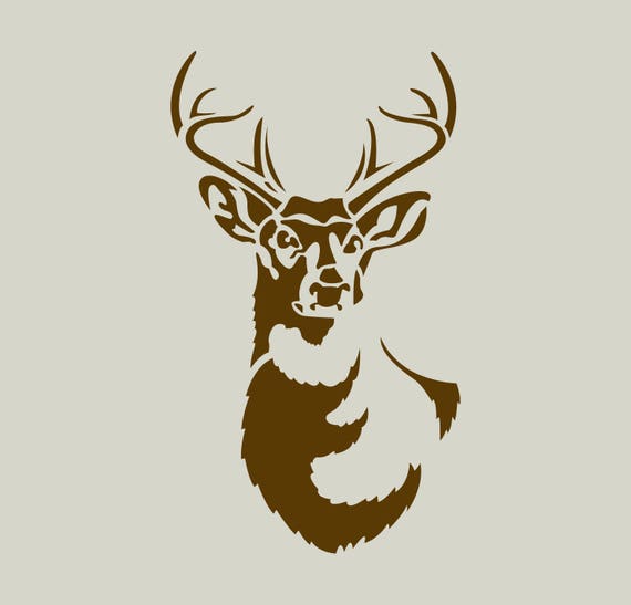 Cerf Pochoir De Cerf Dessin De Cerf Tête De Cerf Ref 344
