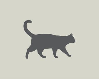 Cat stencil. Cat silhouette. Adhesive vinyl stencil. (ref 673)