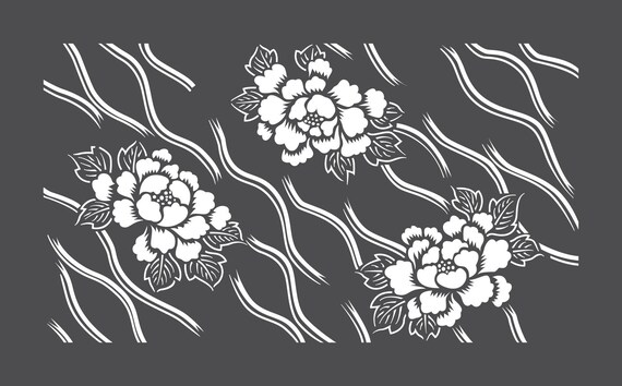 Pochoir De Motif Floral En Vinyla Adhésif Katagami Fleur Ref 232 - 