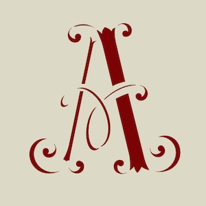 Plantilla de monograma. Plantilla de letras antiguas (ref 53)