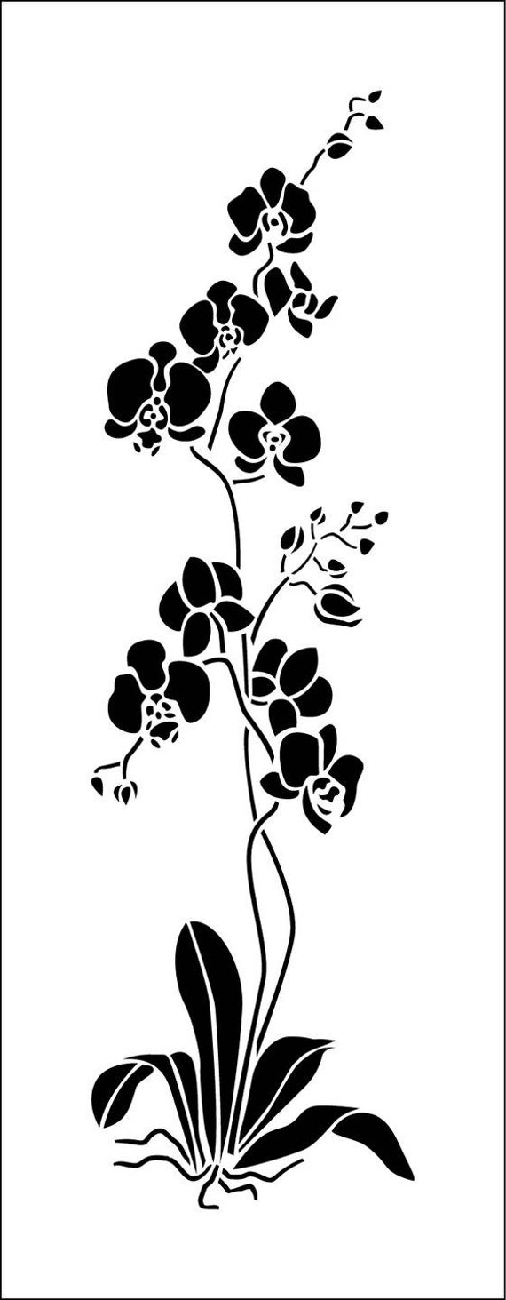 Adhesive Vinyl Stencil. Orchid. Flower. Orchid ref 291 Stencil - Etsy