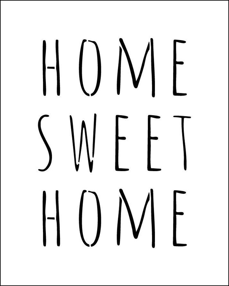 Home Sweet Home. Phrase Stenciled ref 265 Etsy