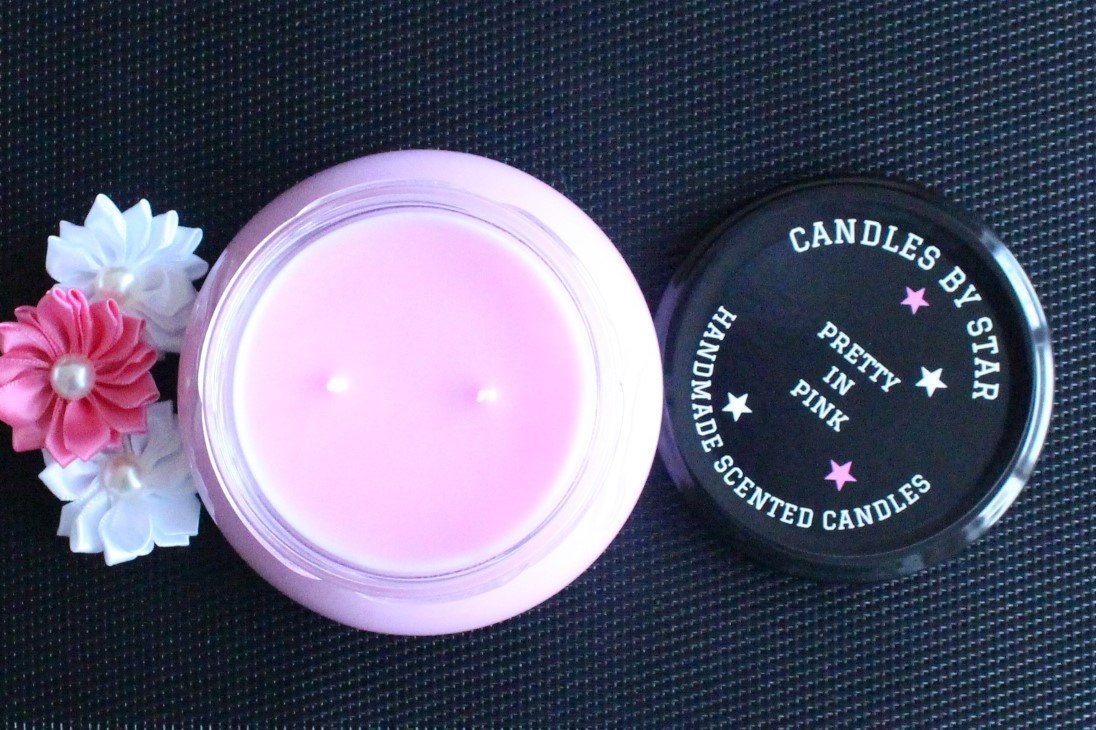 Pretty In Pink Scented Candle 8oz Candles Bakery Scent Etsy