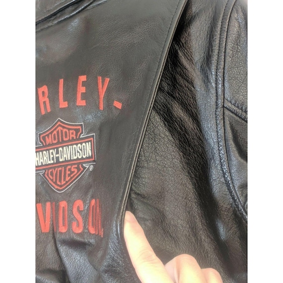 Harley Davidson Womens Leather Jacket Sz S Black … - image 9