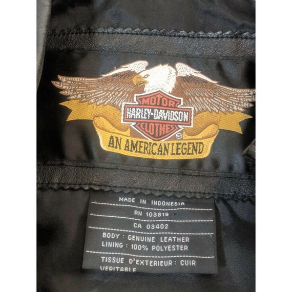Harley Davidson Womens Leather Jacket Sz S Black … - image 3
