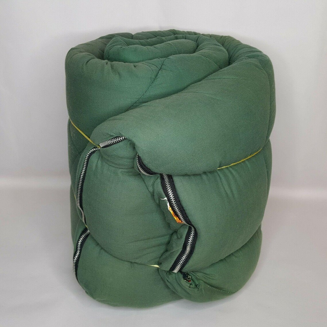 Vintage Coleman Sleeping Bag Green w Inner Red Black Check Etsy