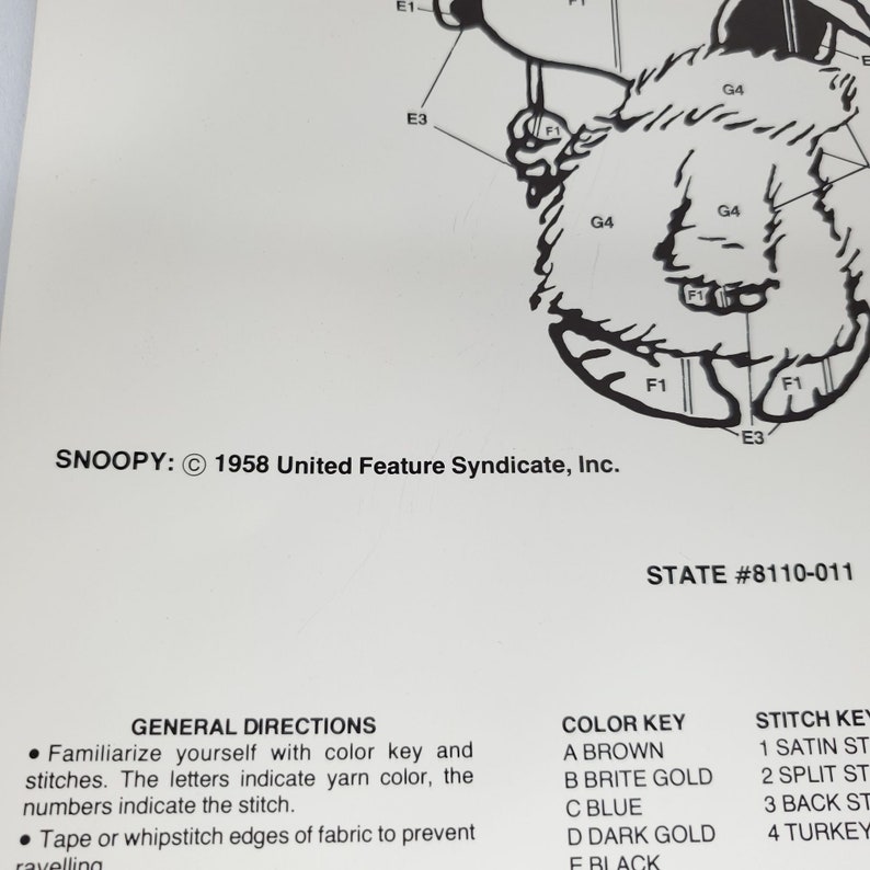 shop sale store Vintage Snoopy Needlepoint Crewel State