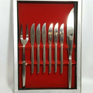 Raimond Stainless Steel Carving Set 6 Steak Knives 1 Carving Knive 1 Fork Italy