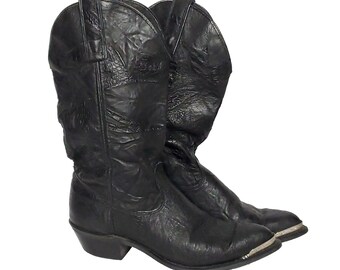 靴 90s Vintage Black Leather Engineer Boots 1990s Vintage Black Leather Engineer Boots - Men's US 9.5 - Etsy