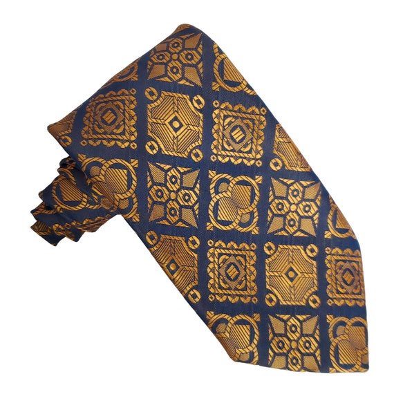 Vintage Trevira 60s Mens Textured Necktie Art Dec… - image 1