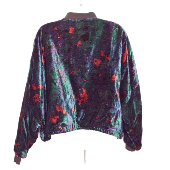 Vintage 90s Oversized Velvet Jacket Sz S Dolman S… - image 4