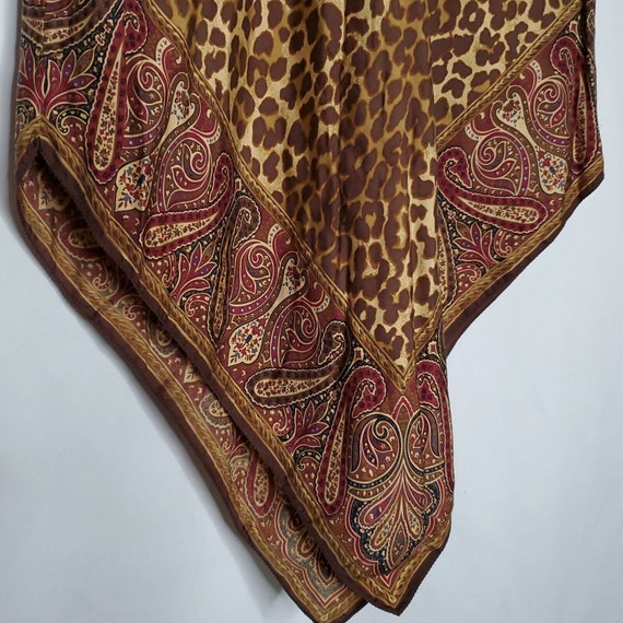 Vtg Y2K Gap Leopard Handkerchief Skirt 6 Silk Asy… - image 2
