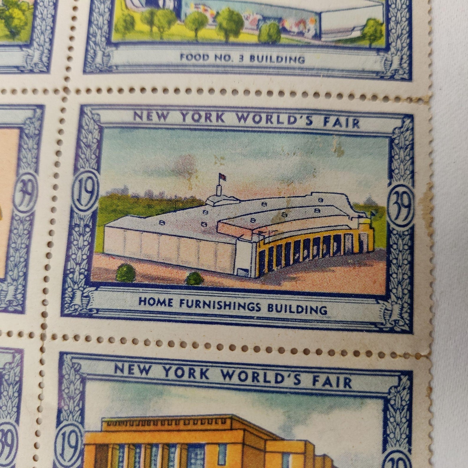 2 1939 New York Worlds Fair Stamp Sheets Complete Fold in Half Etsy